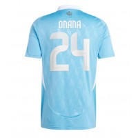 Camiseta Bélgica Amadou Onana #24 Visitante Equipación Eurocopa 2024 manga corta